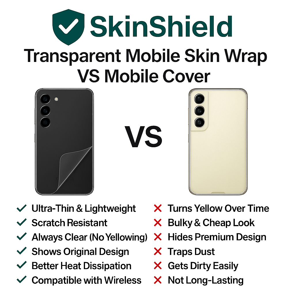 SkinShield™ Transparent Back Skin Wrap with Easy Installation Kit – Fits All Phone Models